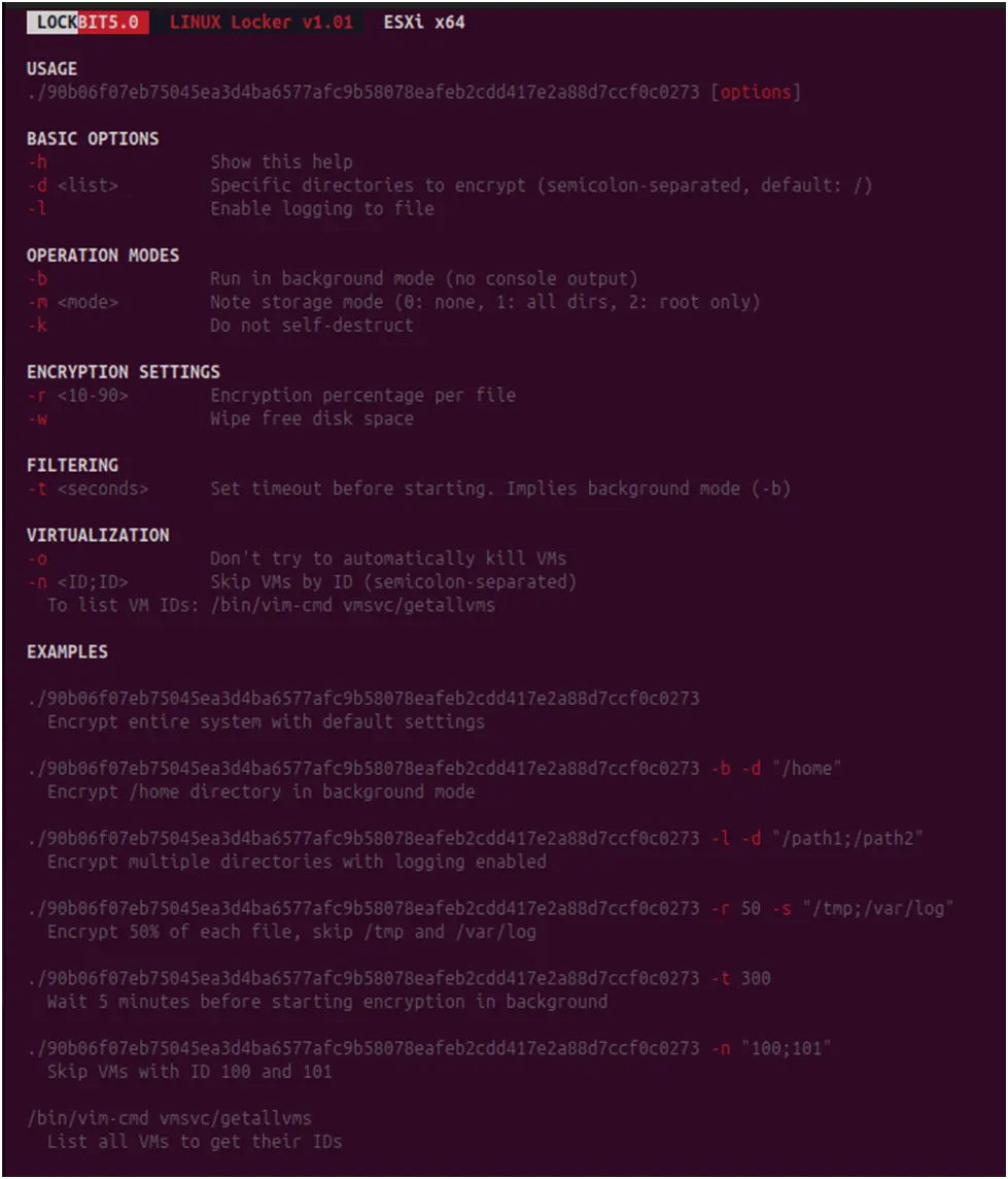 Image Shows LockBit 5.0 ESXi analysis