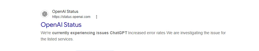 image shows chatgpt-down