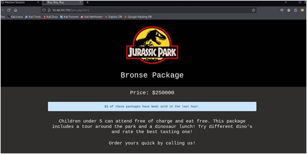 imge shows juraassic-parks-websites