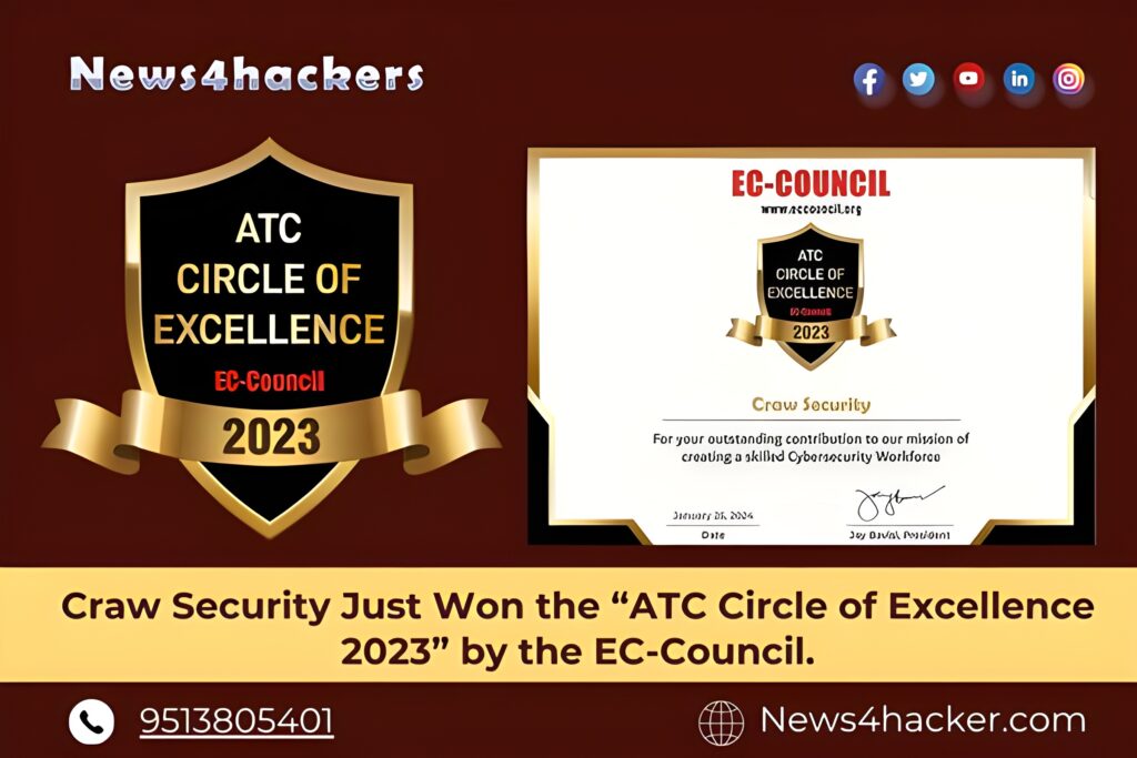 Craw Security Did It Again! Craw Security Just Won the “ATC Circle of Excellence 2023” by the EC-Council