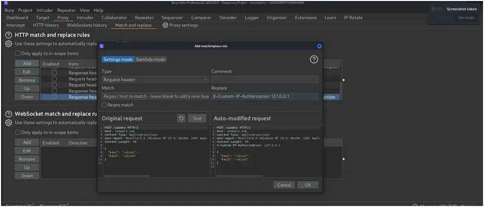 Image Shows X-Custom-IP-Authorization 