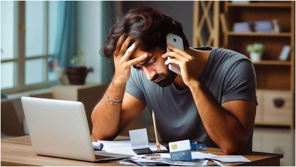 Image Shows Cybercrime Fraud Calling 