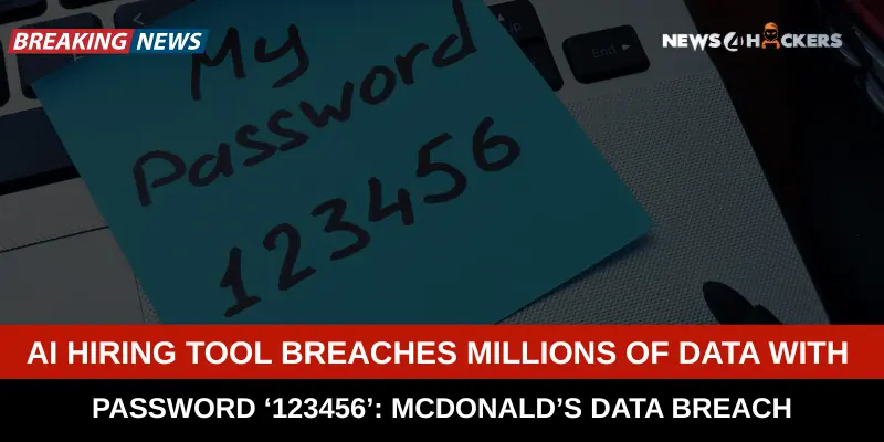 Sticky note with password ‘123456’ on a laptop keyboard, highlighting McDonald’s data breach