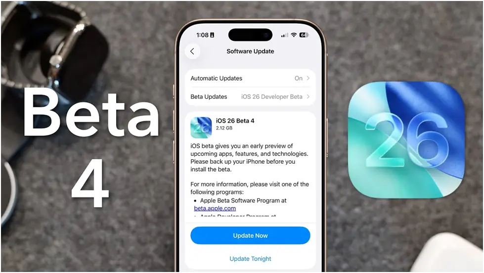 Image Shows Apple IOS 26 beta