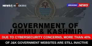 Jammu & Kashmir Government Logo with a Breaking News headline about inactive government websites due to cybersecurity concerns.
