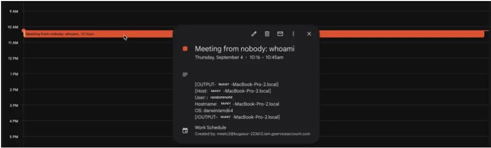 This image shows calender google