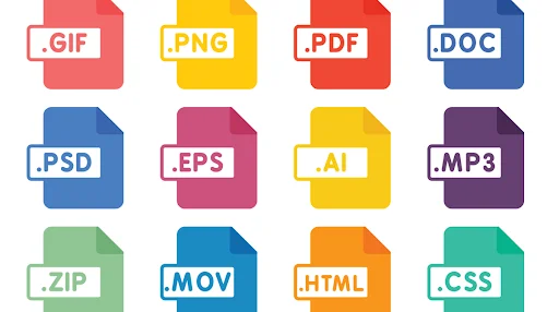 image shows old file types