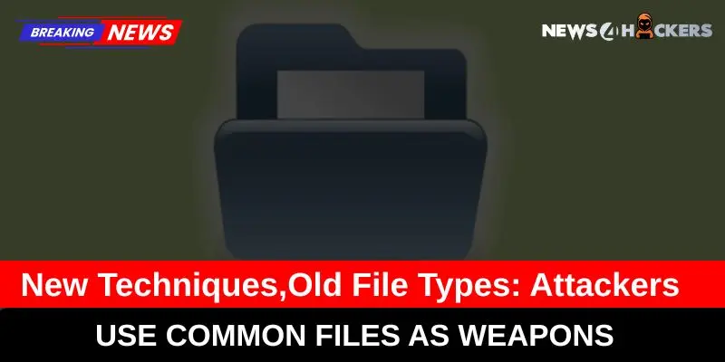 A digital folder icon with a headline about attackers using old file types and new techniques to carry out cyberattacks.