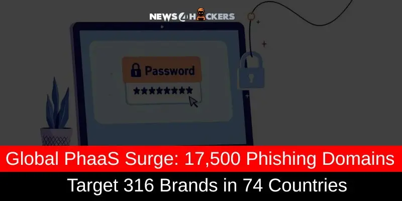 Global PhaaS Surge: 17,500 Phishing Domains Target 316 Brands in 74 Countries