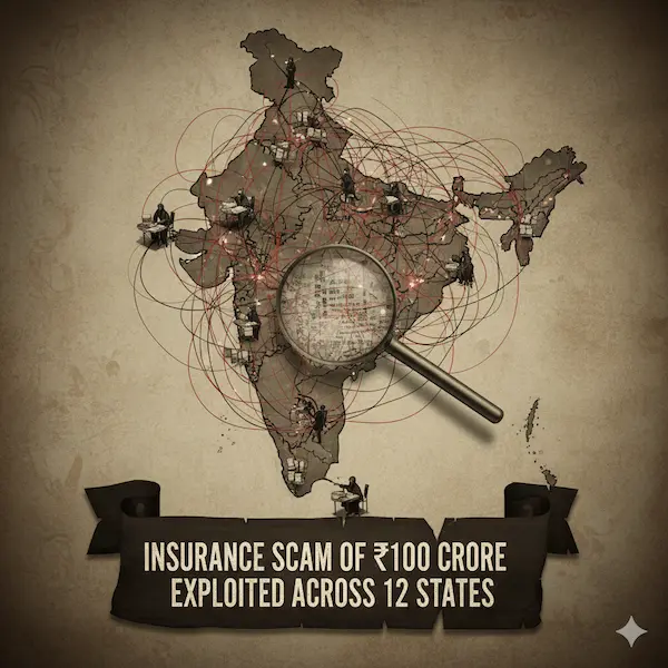 image shows Insurance Scam of-₹100-Crore-Exploited-Across-States