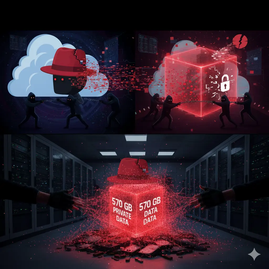 Image Shows data breach in red hat