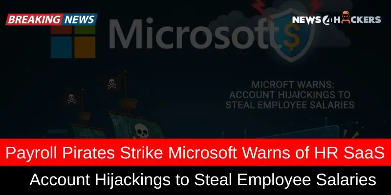 Payroll Pirates Microsoft cybersecurity alert warns of hackers hijacking HR SaaS payroll accounts to steal employee salaries.