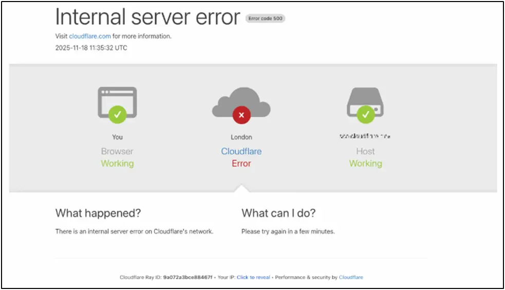 image shows cloudflare-down-live