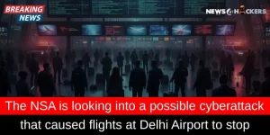 Breaking news about a possible cyberattack halting flights at Delhi Airport