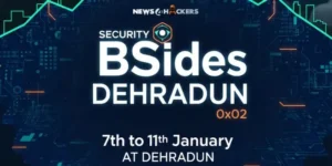 BSides Dehradun 0x02 cybersecurity conference banner showing event dates from 7th to 11th January in Dehradun, India