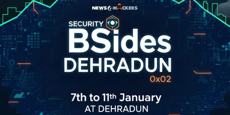 BSides Dehradun 0x02 cybersecurity conference banner showing event dates from 7th to 11th January in Dehradun, India