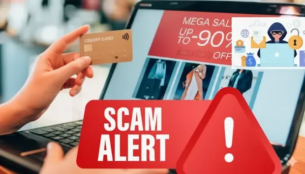 image shows online shopping scam