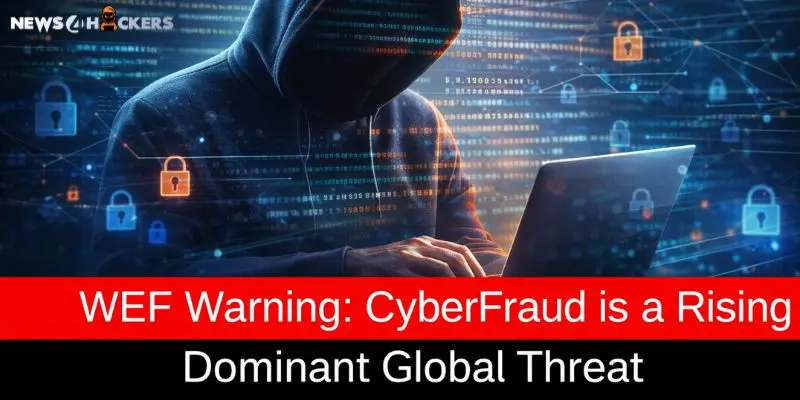 Hacker using a laptop with digital lock icons representing rising cyber fraud threats worldwide