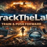 CrackTheLab cybersecurity training platform launch illustration showing ethical hackers, cyber lab environment, and advanced security training concept with “Train & Push Forward” tagline.