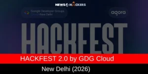 Banner of HackFest 2.0 by GDG Cloud held in New Delhi in 2026, featuring a bold “HACKFEST” title with event branding.